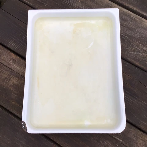 Vintage Enamel Tray Ideal To Use As A Drip Tray For Plants - Interior 9” x 12.5” Cover