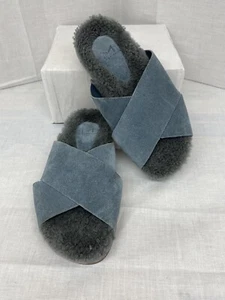 Marc Fisher Ltd Canna Cozy Slide Slip On Mules Gray Suede Size 5 - Picture 1 of 9
