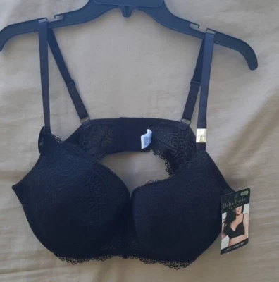 NWT Delta Burke Lace T-Shirt Bra Adds Shape Not Size 42D Black DB5931A - Image 1 of 4