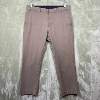Banana Republic Dress Pants Men's 35x28 Tan Tailored Slim Fit 100% Cotton - Image 1 of 4