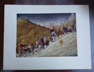 Vintage Book plate Print, Sassetta, The Journey of the Magi - Picture 1 of 4