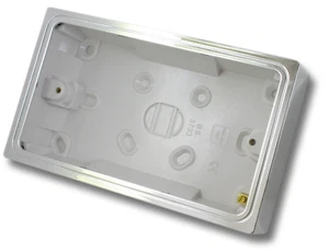 Varilight poliertes Chrom 2 Gang Oberflächenmontage Pattress Box für Doppelsteckdose - Bild 1 von 15