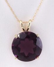12.45 Natural 14.25mm Purple Amethtyst in 14K Solid Yellow Gold Pendant