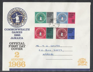 Tanzania beautiful Big FDC 1966 - Commonwealth Games 1966 Jamaica - Picture 1 of 1