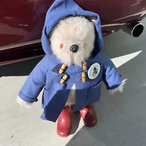 Vtg 1972 Gabrielle Designs Paddington Bear 957892 Red Dunlop Boots Blue Jacket - Picture 1 of 7