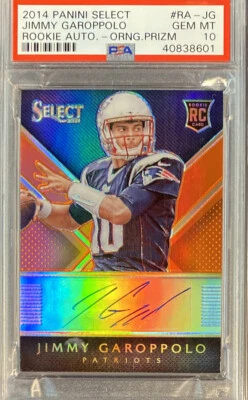 2014 panini select jimmy garoppolo rookie auto orange prizm /35 49ers psa 10 - Image 1 of 2