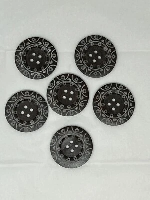 "Lote de 6 botones de costura de madera grandes de 2,5"" - manualidades/ropa" Foto 1 de 4