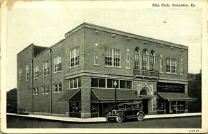 Postal de Princeton de Elks Club, HA McElroy Dime Store - Imagen 1 de 2