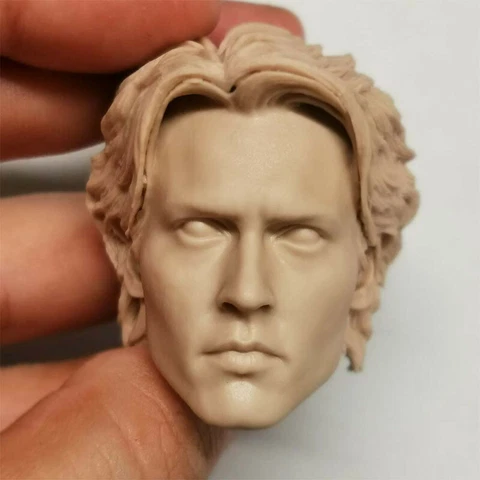Blank 1/6 Scale Sleepy Hollow Johnny Depp Head Sculpt Unpainted Fit 12" Figure Cover