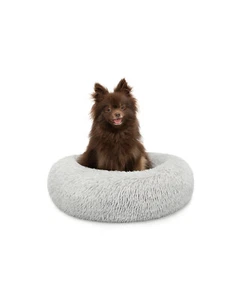 lionto Cama perros redonda cojín gatos sofá donut (S) 40 cm Ø gris claro - Imagen 1 de 5