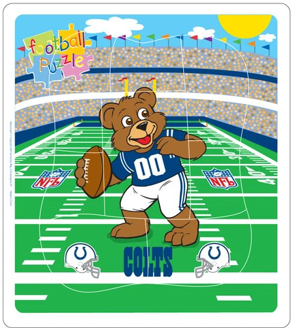 Indianapolis Colts 12" x 14" Team Mascot 9 Piece Wooden Puzzle Ages 2-5 FREE S&H Cover
