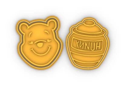 Set of 2 Winny the Pooh Cookie Cutter and Embosser Stamp - image 1 of 4