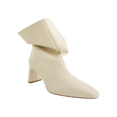 Botines Zara Crema Cuero Suave Tacón Alto Talla 38 Foto 1 de 4