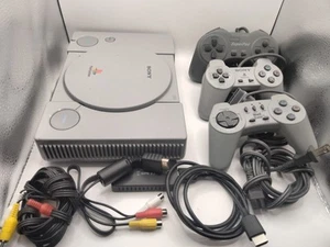 Sony PlayStation One Console Controllers Games Bundle - Picture 1 of 12
