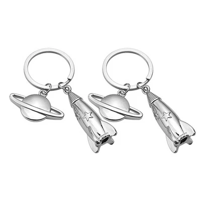 2 Pcs Porte-cle Keychain Thème De L'espace Porte-clés La Planète - Photo 1/4