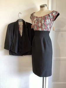 Vintage 1950s Silk Sea Shell NOVELTY Print Mr Blackwell Cocktail Party Dress NOS - Picture 1 of 14