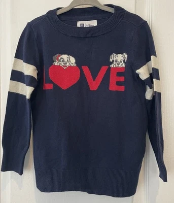 Suéter Suéter Gap Disney Niñas Niños Unisex Talla 5 Dálmatas Amor Azul Algodón Foto 1 de 4