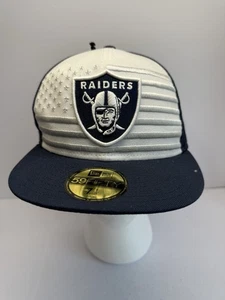 New Era Raiders 2019 Draft Spotlight 5950 Fitted cap hat Blue white size -7 1/8 - Picture 1 of 8