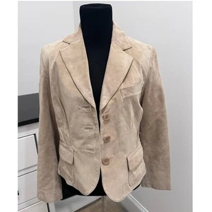 VALERIE STEVENS Jacket/Blazer 100% Leather Tan Size Medium Petite - Picture 1 of 11