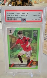 2022-23 Topps UCC Alejandro Garnacho RC Green Foil /199 PSA 10 - Picture 1 of 2