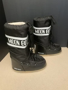 ¡Nuevo! Botas de nieve negras de nailon Moon Boot Icon para mujer. Talla EU 39/41 US 8 - 9.5. - Imagen 1 de 9