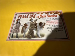 Kundgebungstag ist nächster Sonntag Bernhardiner Junge und Mädchen Postkarte - Bild 1 von 2