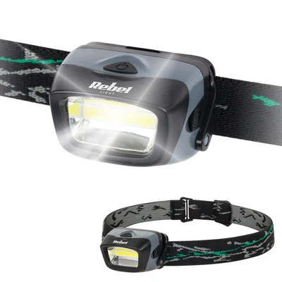 REBEL ELECTRO Professionelle Stirnlampe Vipow mit 120 Lm LED COB 3 W Reichweite 20 m