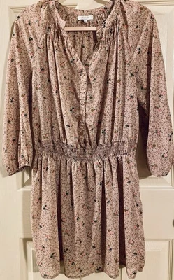 VTG dELiA*s Floral Dress 90s Y2K Pink Dainty Ruched Waist Cottage Boho Coquette - Image 1 of 4