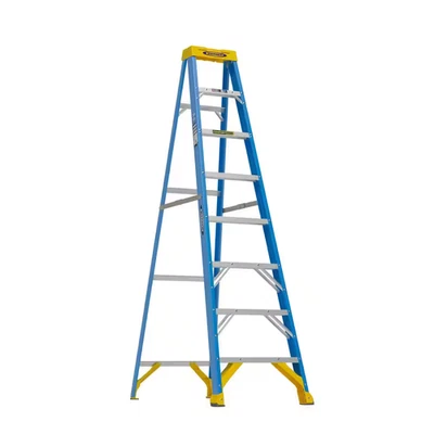 8 Ft. Fiberglass Step Ladder (12 Ft. Reach Height) with 250 Lb. Load Capacity Ty - Image 1 of 4