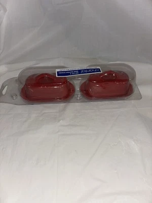 Chantal Red Mini Butter Dish 93-TVBD2-1 NEW 5"x3.25" 2 Piece - Image 1 of 4