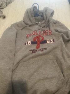Majestic Philadelphia Phillies MLB XL Long Sleeve Hoodie Gray - Picture 1 of 3