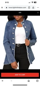 Women's Shrugs Solid Color Elegant Long Sleeve Denim Jacket - Picture 1 of 13