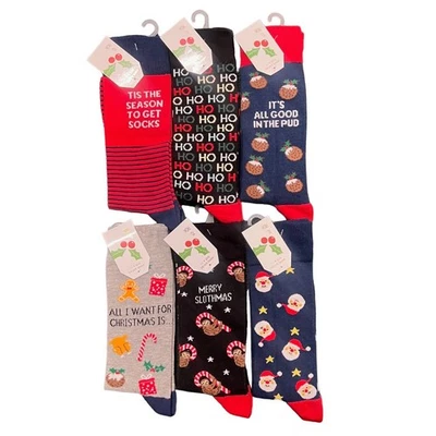 RJM Mens Boys Funny Funky Novelty Christmas Socks Stocking Filler Gift Secret Santa