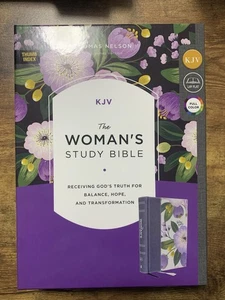 Kjv, the Woman's Study Bible, Cloth over Board, Purple Floral, Red Letter,... - Picture 1 of 2