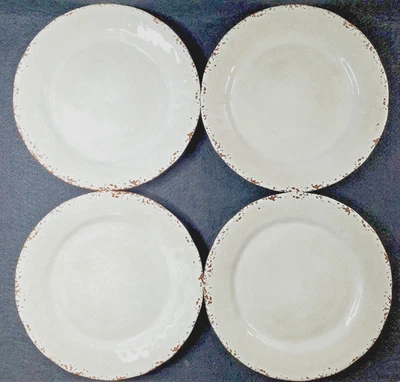 Tommy Bahama Melamine Dinner Plates , 4  - 11 ” Rustic Crackle, Tan or Grey - Image 1 of 3