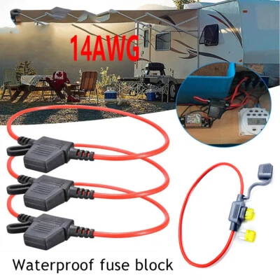 3/5/10PCS Mini Blade Fuse Holder Splash Proof 20A 14 AWG Cable In Line Car Auto⊥ - Image 1 of 4