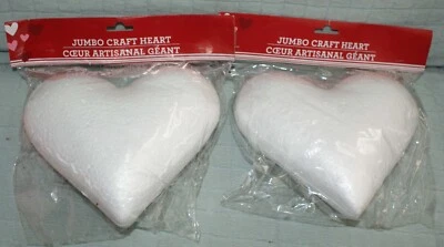 Set of 2 Large Heart Styrofoam 7.75 ” Jumbo Craft NEW Fast Shipping - Image 1 of 3