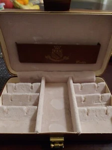 Vintage Shields Men's Jewelry Box Mele Style Velvet Cufflinks Ring Case Brown... - Picture 1 of 5