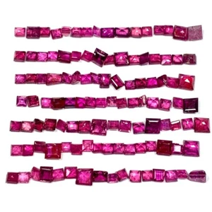 Best Price 112 Pcs (12.47 Ct) - Natural Excellent Cushion Cut Red Ruby Thailand - Picture 1 of 5