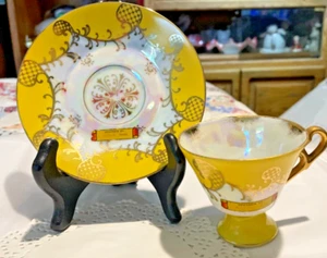 Vintage Souvenir  Gold Trimmed Tea Cup and Saucer From Milford, Iowa - Picture 1 of 23