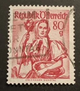 Austria 1948 stamp Provincial Costumes 80g rose FU SG1123 - Bild 1 von 2