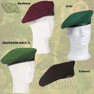 BUNDESWEHR BARETT BASKENMÜTZE SCHUTZ GRÜN SCHWARZ BORDEAUX JÄGERGRÜN NACH TL - Picture 1 of 6