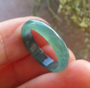 Certified Icy Green Burma Natural A JADE Jadeite Circle RING USA. 5 戒指 645099 TN - Picture 1 of 8