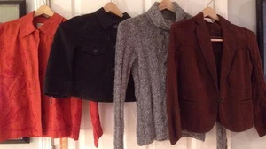 Petite Women's Theory Denim Blazer - Picture 1 of 12