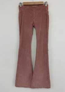 Free People Penny Pull On Cord Flare Jeans Dusty Pink UK 2 W24 NEW - Picture 1 of 13
