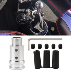 Universal Silver Shift Knob Adapter Aluminum Alloy M18x1.5 Shifter Adapter - Picture 1 of 7
