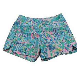 Lilly Pulitzer Ocean View Shorts Womens S Multicolor Blue White Pull On - Picture 1 of 4