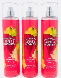 LOT OF 3 BATH & BODY WORKS CHAMPAGNE APPLE HONEY FINE FRAGRANCE MIST SPRAY 8 OZ - Picture 1 of 1