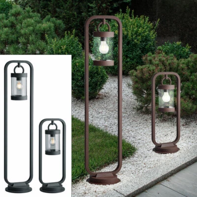 Sockel Leuchte rost Dämmerungs Sensor Veranda Garten Stand Lampe Außen anthrazit - Bild 1 von 3