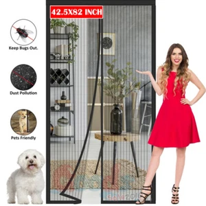 Magnetic Screen Door Mosquito Bug Net No Hands Entry Mesh Partition Sliding Door - Picture 1 of 24